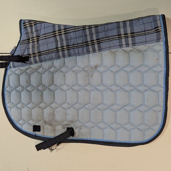 Unbranded Light Blue w/ Plaid AP All Purpose Saddle Pad - Picture 2 of 2
